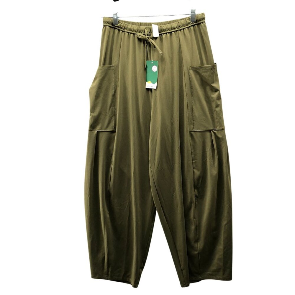 HALARA Olive Green Relaxed Track Pants with Cargo Pockets